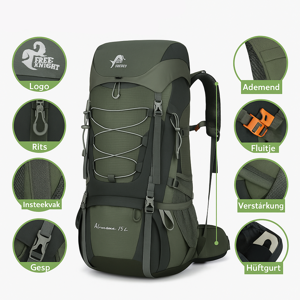 Vandrerygsæk 75 Liter – Robust Trekking Rygsæk