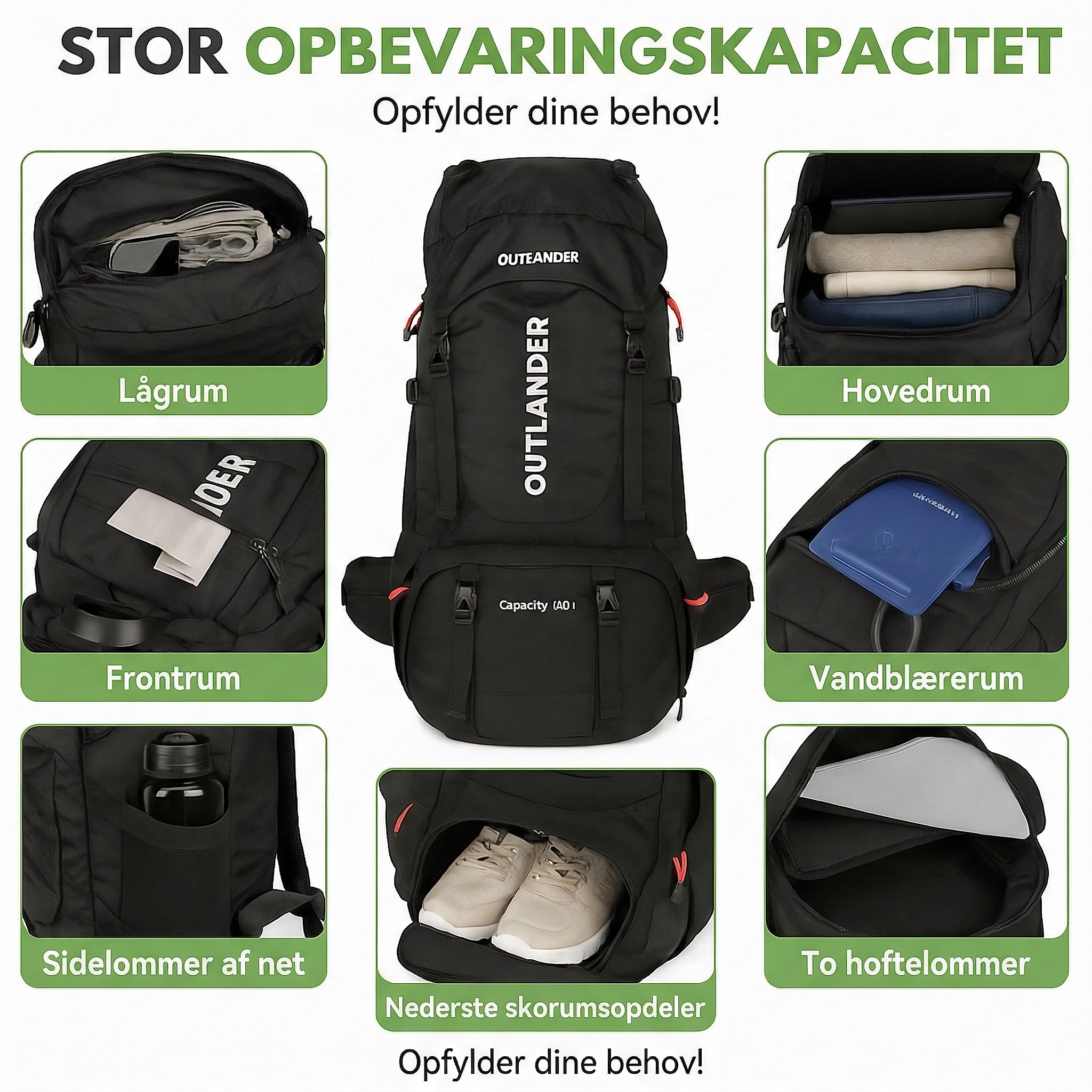 Rygsæk vandtæt 60 liter – Vandrerygsæk 60 liter