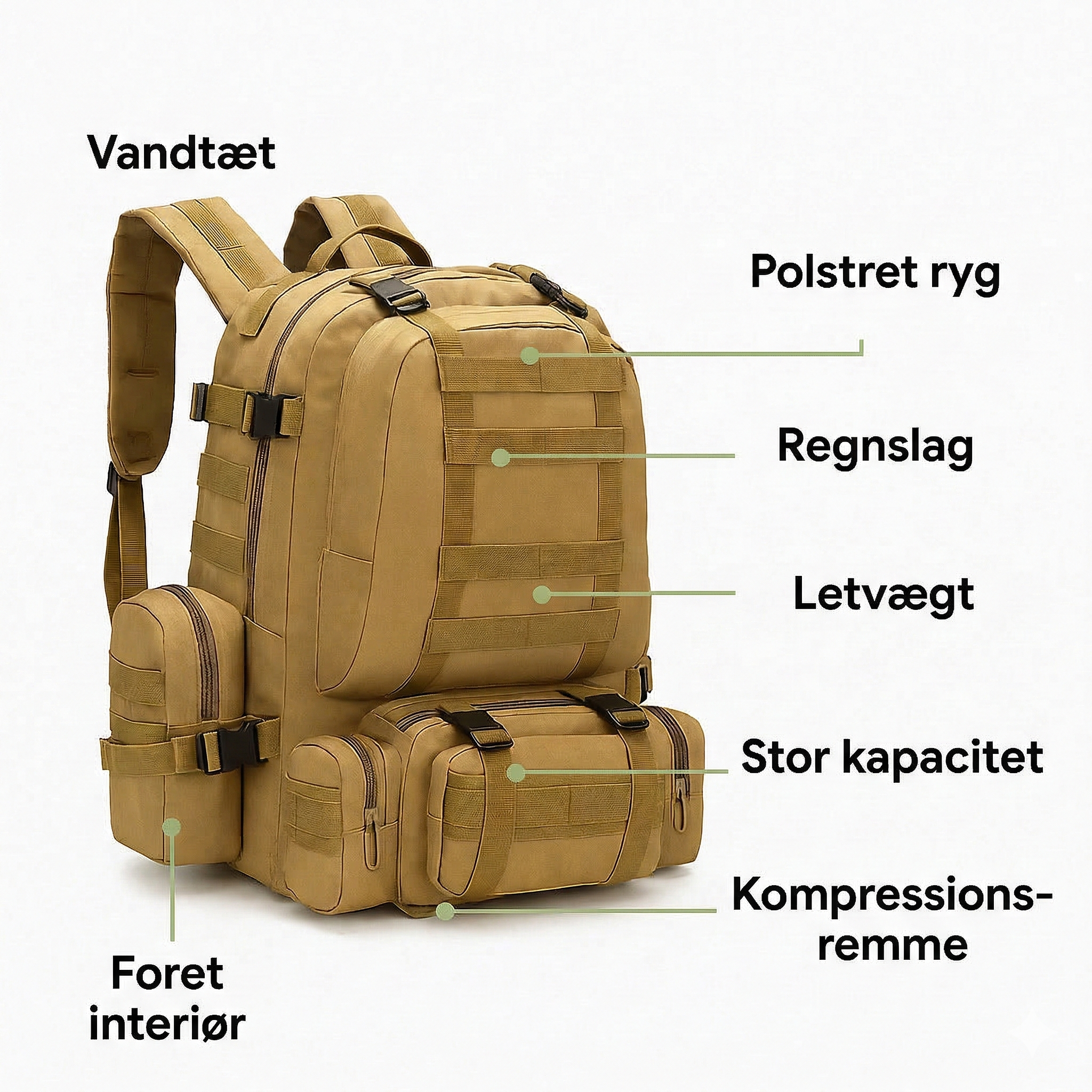 Vandrerygsæk 55 Liter – Outdoor Rygsæk Modul