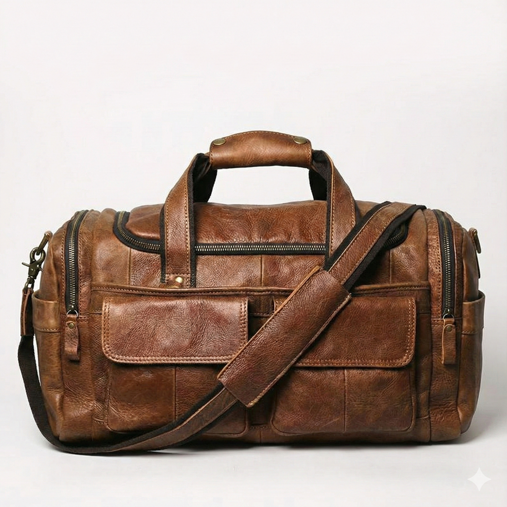 Weekendtaske Læder Herre 20 Liter – Vintage Rejsetaske