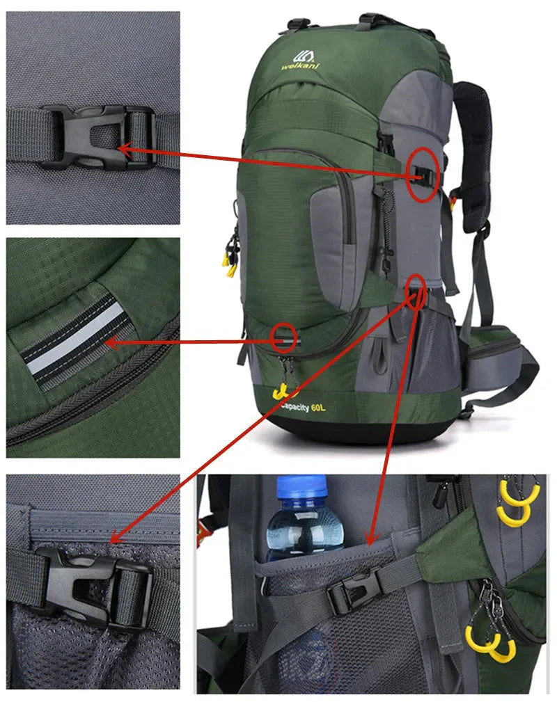 Vandrerygsæk Vandtæt 60 Liter – Robust Outdoor