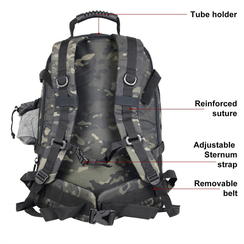 Rygsæk Herre 55L – Robust Outdoor Rygsæk med MOLLE