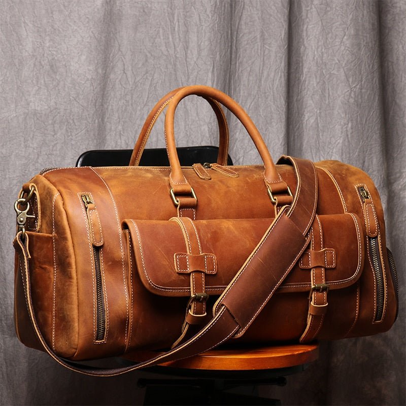 Weekendtaske i Læder til Mænd 24 Liter