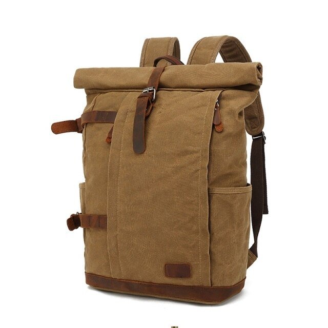 Rygsæk Herre 20 Liter – Vintage Canvas & Læder