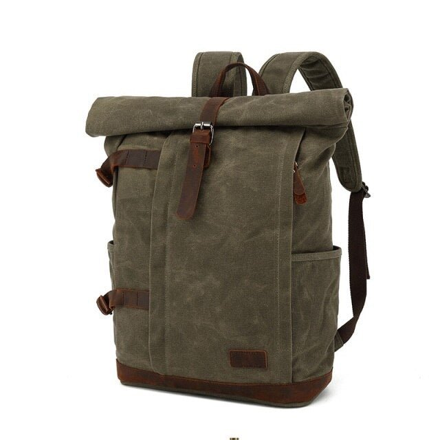 Rygsæk Herre 20 Liter – Vintage Canvas & Læder