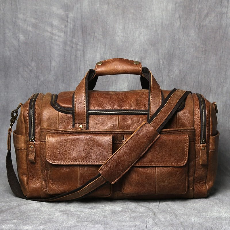 Weekendtaske Læder Herre 20 Liter – Vintage Rejsetaske