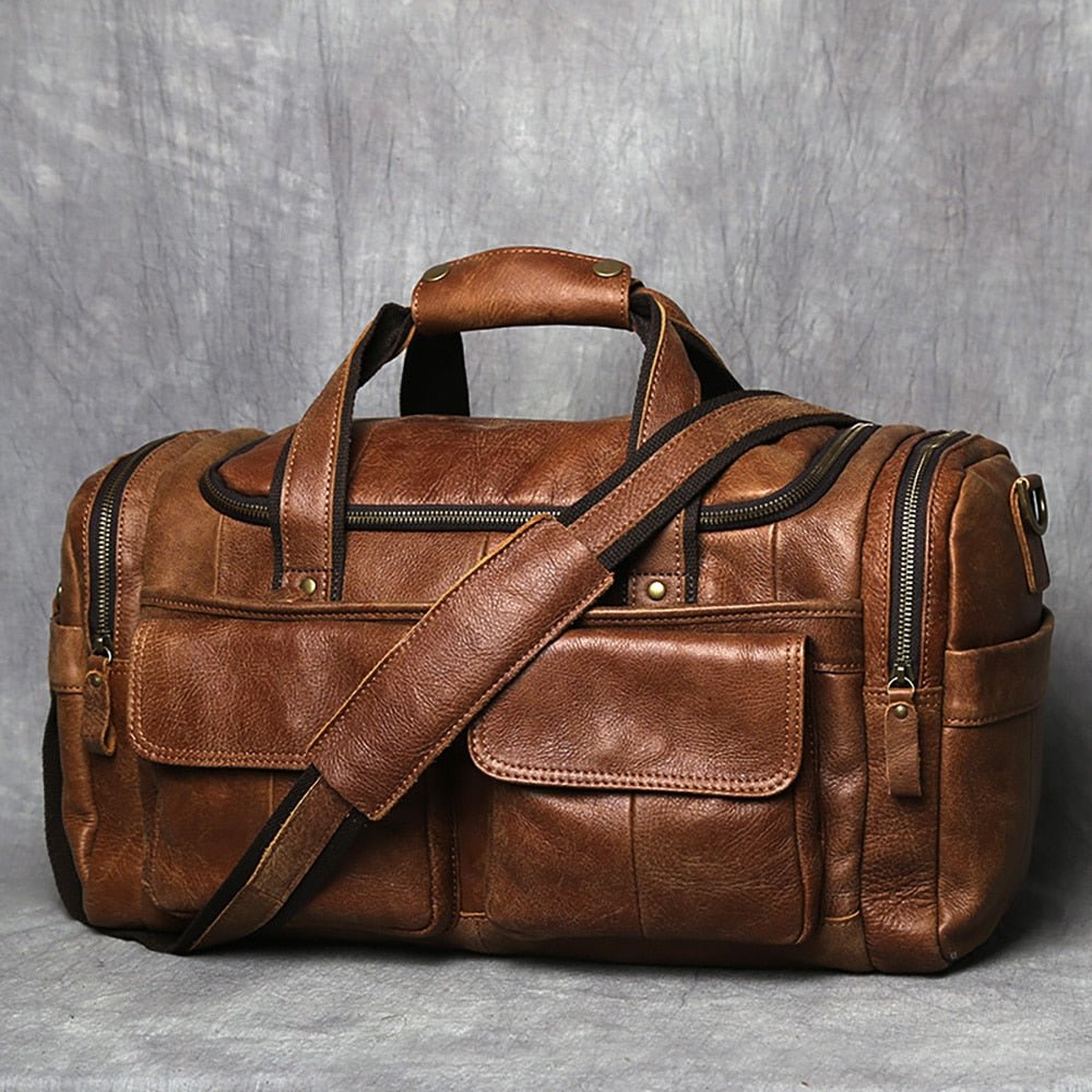 Weekendtaske Læder Herre 20 Liter – Vintage Rejsetaske