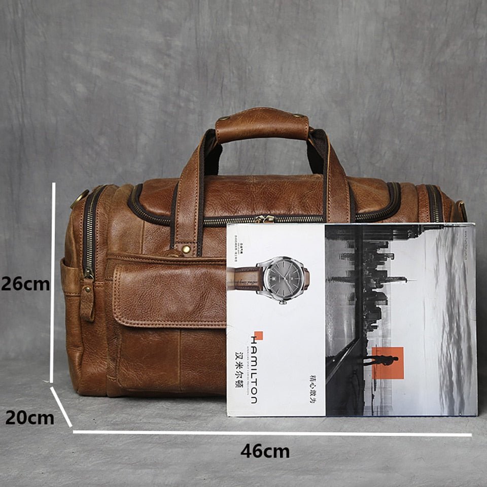 Weekendtaske Læder Herre 20 Liter – Vintage Rejsetaske