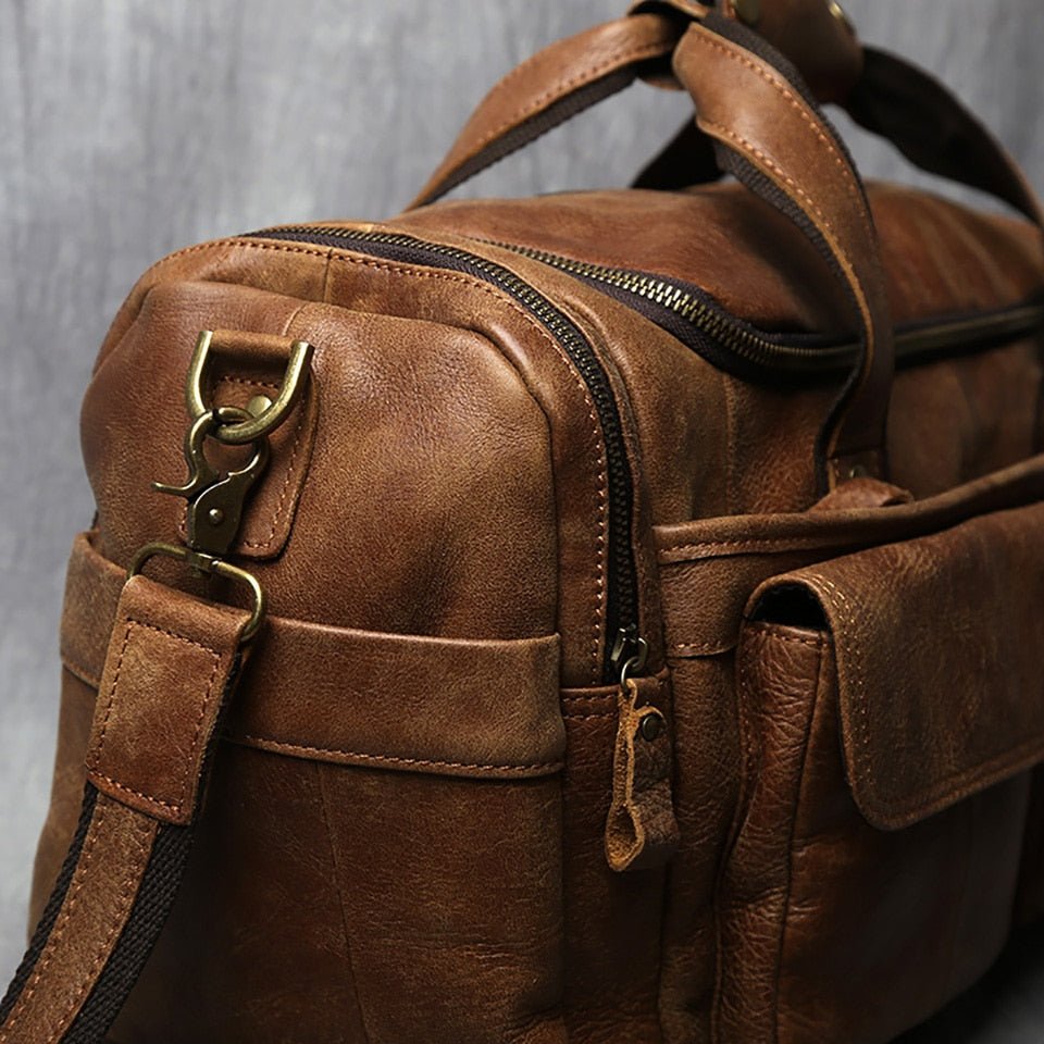 Weekendtaske Læder Herre 20 Liter – Vintage Rejsetaske