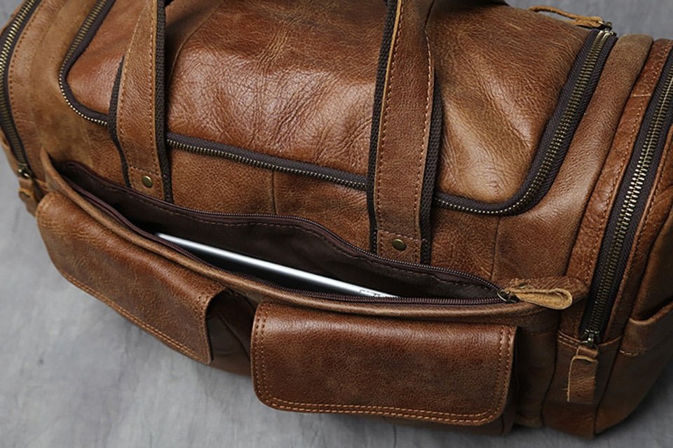 Weekendtaske Læder Herre 20 Liter – Vintage Rejsetaske