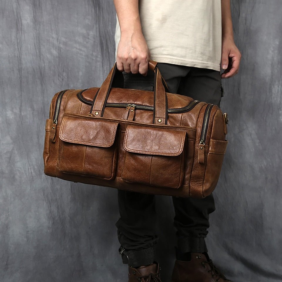 Weekendtaske Læder Herre 20 Liter – Vintage Rejsetaske